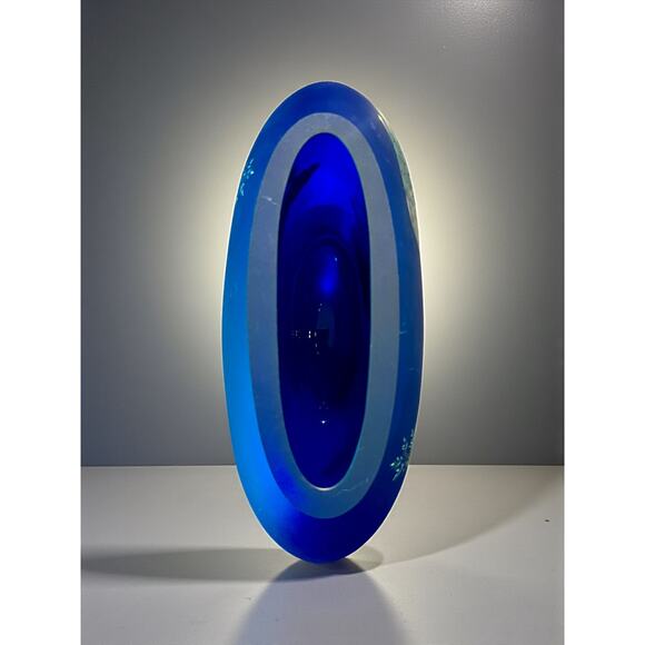 Fenton Favrene Freedom Soars Vase-Connoisseur-Robin Spindler-Eagle Scene-Cobalt - Picture 6 of 10